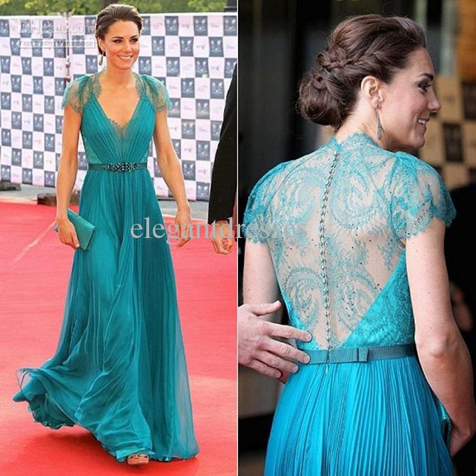 2014 Glamorous Lace cap sleeve illusion high back Kate's Evening dresses Pageant Dresses