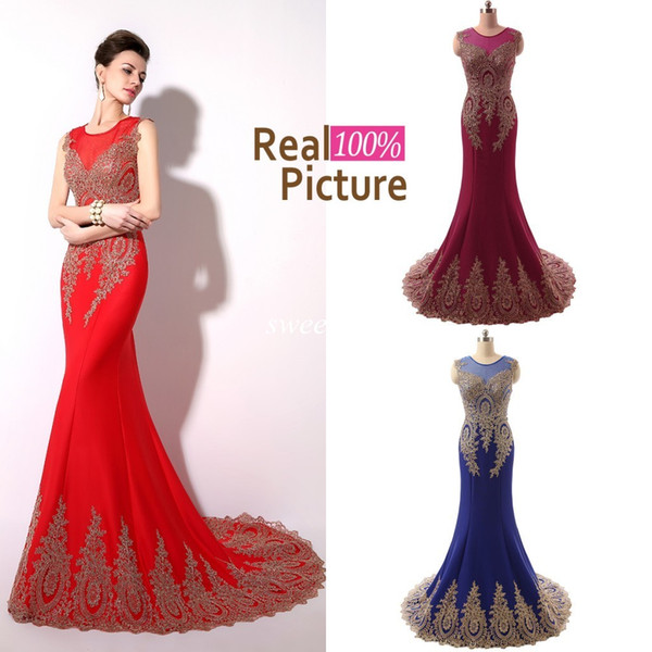 2015 Elegant Pageant Dresses Cheap IN STOCK Mermaid Crew Appliques Red Black White Green Mint Burgundy Long Prom Evening Dresses Party Gowns