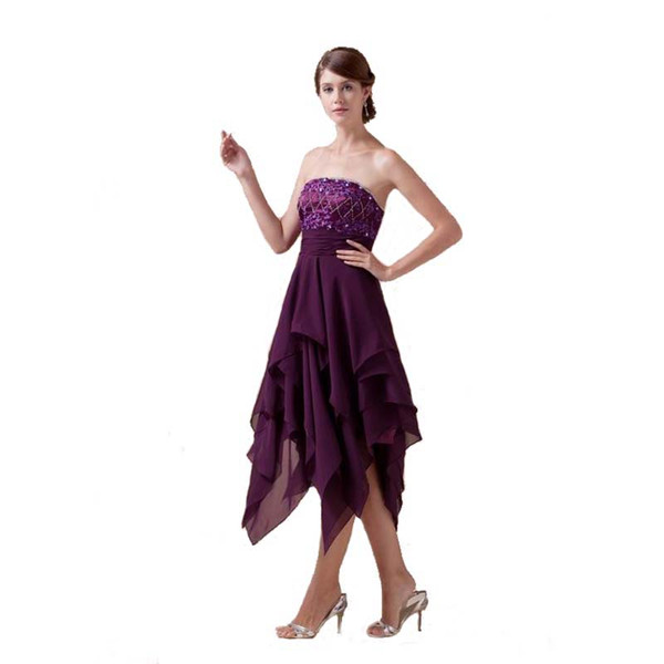 Latest Style Off the Shoulder Fashion Beaded Cocktail Dress Zip Back European Design Tea Length Party Gown
