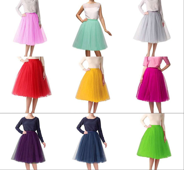 Classical Women's Short A line Skirts Elastic Tulle Costume Dance Tutu Puffy Tea Length Party Dresses Hot Sale Under 30$ Prom Occasion Wear