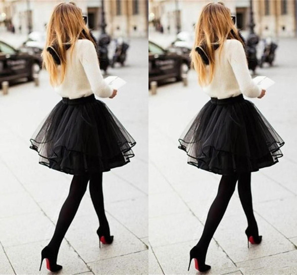 2018 hot Cute short Black Tulle Skirts For Women Multi custom made Short Mini Girls Cocktail Party Dresses Tutu Female Adult party Skirts