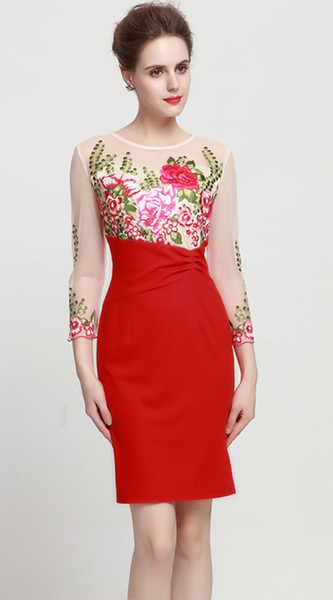 Embroidery Luxury Women Sheath Dress Fashion Pleated Sexy Mini Party Dresses 0816191