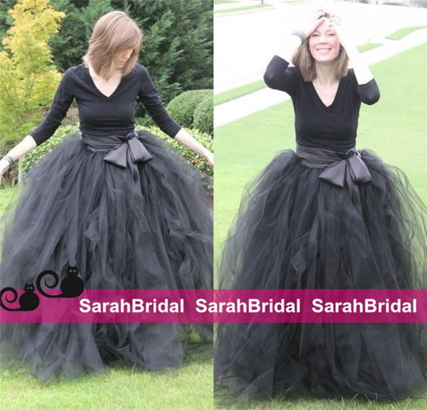 2016 Long Tutu Tulle Full Length Maxi Party Skirt Weddings And Formal Wear Classic Grey Ball Gowns For Women Girl Overskirt Custom Made Sale