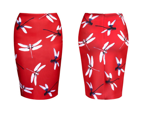 All Over Dragonfly Palace Pencil Skirt Restoring Ancient Ways Of Printing Split Bust Skirt Of Tall Waist Printed Women Skirts Party Dresses