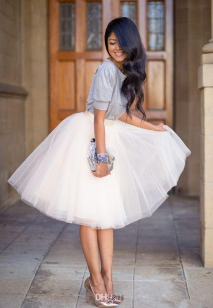 Party Dresses New Ivory skirt knee length skirt skirt Tutu multilayer net party dress coat alone no cheap zipper bag mail