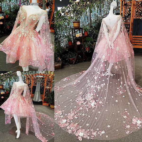 LS00162 V-neck with long cape guangzhou china factory see through back zipper evening party dress luminous led dress