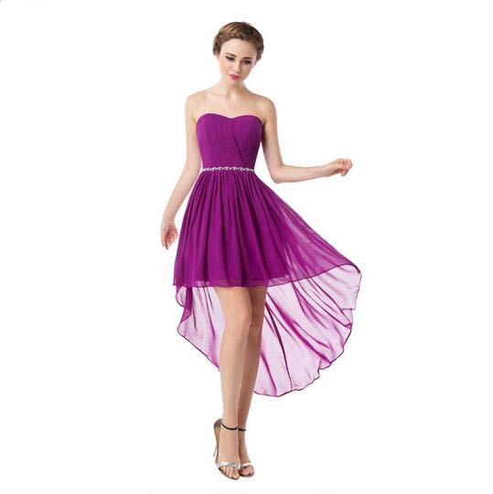 New Style High-Low Design Fashion Party Dress Off the Shoulder Chiffon Women Dress Beaded Waistline Cheap Vestido de coctel