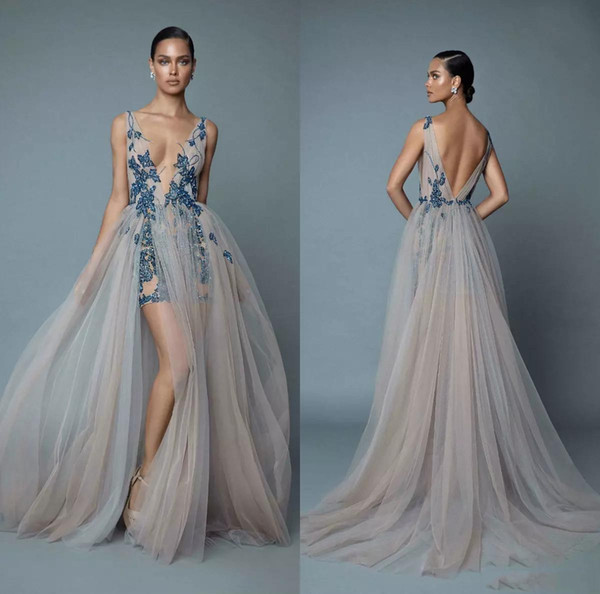 Berta Formal Dresses Party Wear Evening Gowns cheap prom dress pageant dresses Lace vestidos de noiva V Neck Side Split