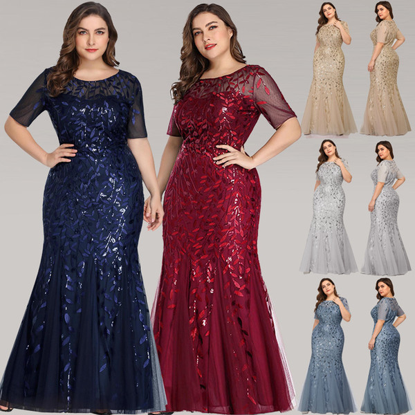 Real Images Illusion Sequins Mermaid Floor Length Long Prom Party Evening Dress Special Occasion Custom Made Plus Size Evening Gowns Robes