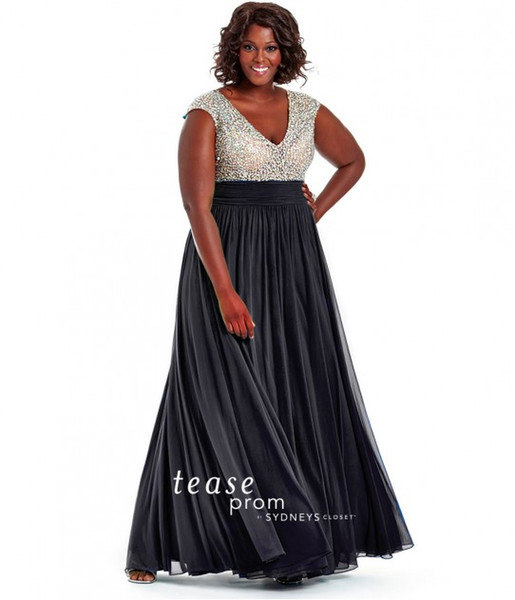 New Arrival Beaded Plus Size Mother Of The Bride Dresses V Neck A-Line Pleated Formal Dress Floor Length Chiffon Evening Gowns