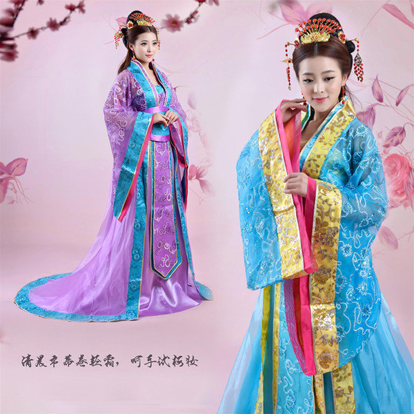 Large code Tang Dynasty princess elegant Hanfu fairy costume drag tail wedding performance clothes