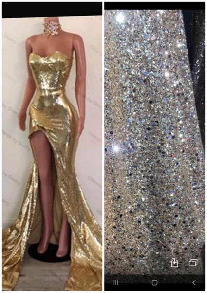 Gold StrqplesS Mermaid Prom Dresses Sexy High Side Split Evening Gown Elegant Long Formal Party Bridesmaid Dresses BC4010