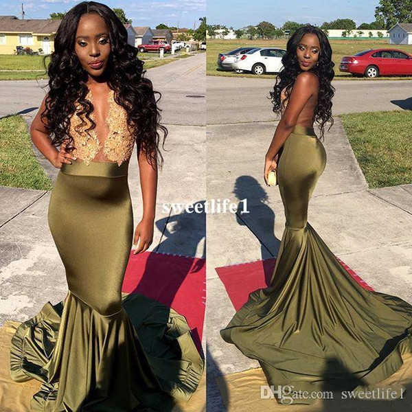 2K17 Mermaid Prom Dresses Long Appliques Lace Beaded Sexy African Evening Dress Vestidos De Noche robes de soirée