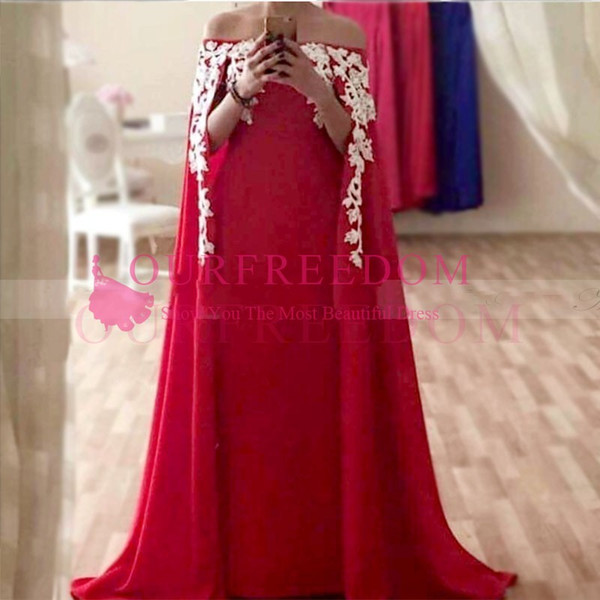 Abiye Prom Dresses Red Custom Made gala jurken Elegant Formal Dress Appliques Customized Arabian Prom Gowns Long Floor Length