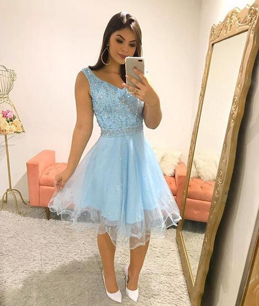 Prom Dresses knee Length Prom Dresses beaded crystal Special Occasion Celebrity Party Gowns Formal Evening Dress custom made For girl