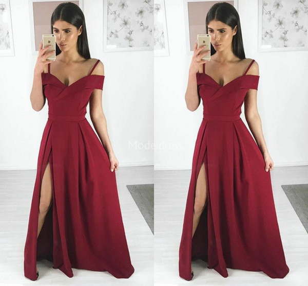 Sexy Prom Dresses V-Neck High Side Split Sweep Train Formal Party Evening Gown Cheap Special Occasion Dresses Vestidos De Fiesta Custom