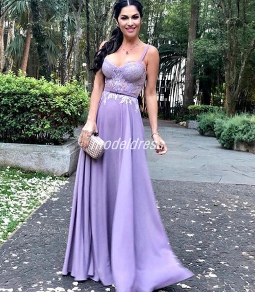 Lavender Prom Dresses Spaghetti Backless Floor Length Appliques Long Formal Evening Party Gowns Celebrity Dress Special Occasion Dress