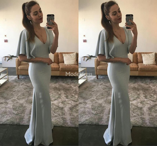 Unique Design Mermaid Prom Dresses V-Neck Sweep Train Special Occasion Dress Modern Formal Party Evening Gowns Cheap Vestidos De Fiesta