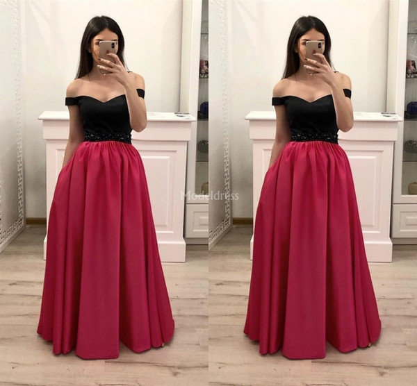 Stylish Prom Dresses Off Shoulder A Line Floor Length Formal Party Evening Gowns Modern Special Occasion Dresses New Vestidos De Fiesta