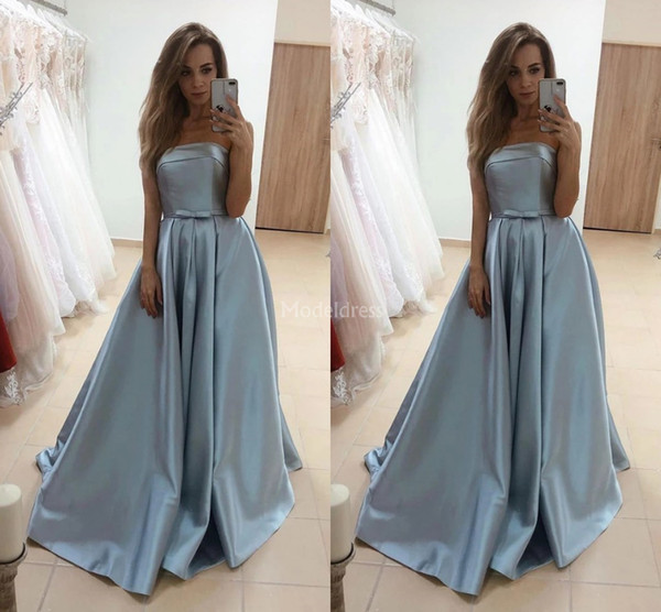 Arabric Prom Dresses Strapless Bow A Line Sweep Train Sexy Formal Party Evening Gowns Cheap Special Occasion Dresses Vestidos De Fiesta