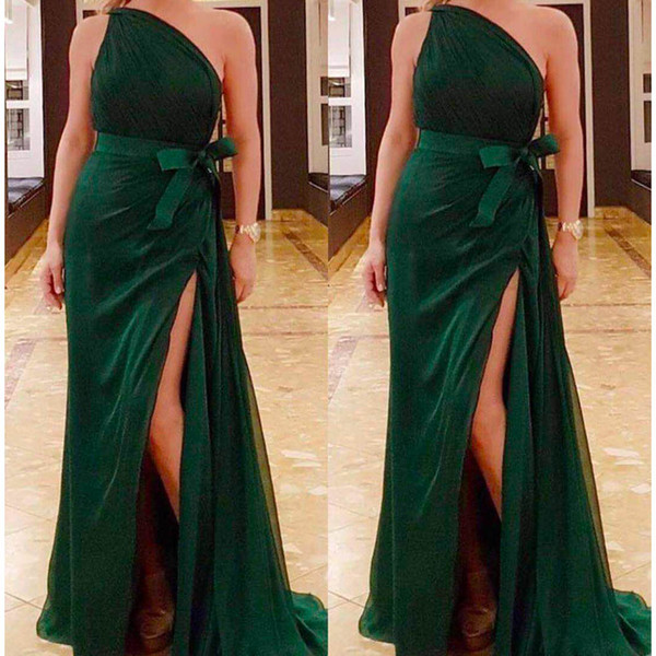velvet prom dress one shoulder side slit belt sashes mermaid evening dresses vestidos de fiesta