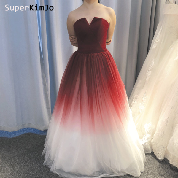 Red Prom Dresses Actual Image Red Tulle A Line Pleats Floor Length Evening Dresses Vestidos de Fiesta Fashion