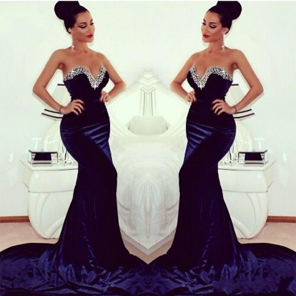 Sexy Mermaid Black Girl Prom Dresses Sweetheart Beaded Long Back Open Formal Evening Gowns Formal Evening Dresses