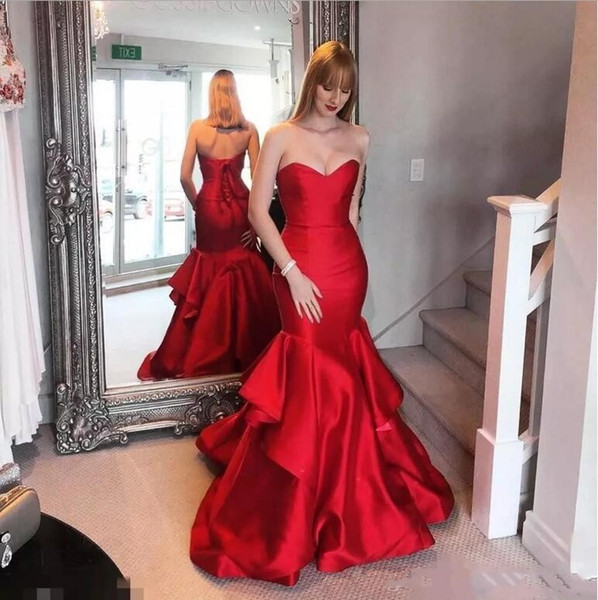 Hot Sell Mermaid Prom Dresses Long Sweetheart Corset Back Formal Dresses Evening Party Pageant Gowns Floor Length