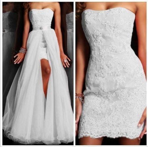 White short prom dresses over skirt lace appliques evening gowns strapless vintage party dresses for special occasion