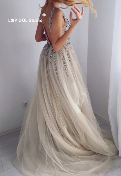 Sexy Prom Dress Silver Backless Long Prom Dresses Major Beading Sequins Evening Gowns Party Dresses Accept custom made