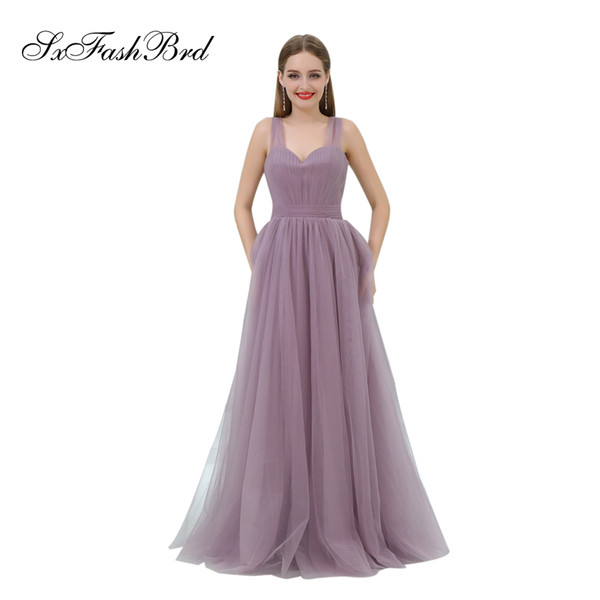 New Arrival Sweetheart Spaghetti A Line Long Party Formal Evening Dresses Simple Women Prom Dress Gowns