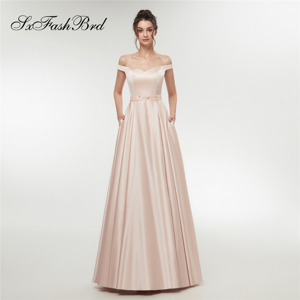 Elegant Evening Dress Sweetheart Short Sleeves Open Back A Line Long Satin Party Formal Evening Dresses Gowns for Women Prom Dress