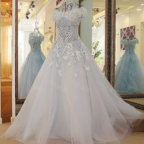 Elegant Women Dresses For Prom Party Sweetheart Beading Off The Shoulder Lace Up Back A-Line Light Blue Long Formal Evening Dresses