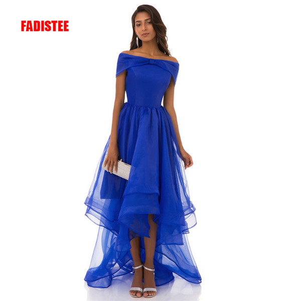 FADISTEE New arrival elegant evening dresses prom party sleeveless formal long boat neck sweep train sexy style