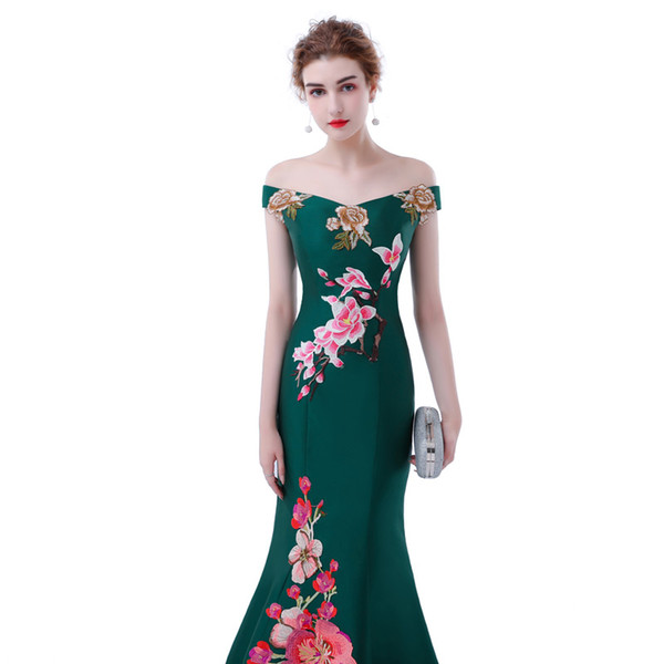 FADISTEE New arrival elegant satin dress evening dresses prom party sleeveless formal long sweetheart Applique style