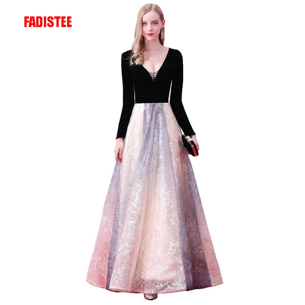 New arrival elegant evening party dresses Vestido de Festa gown luxury pattern print satin Robe De Soiree prom party dress