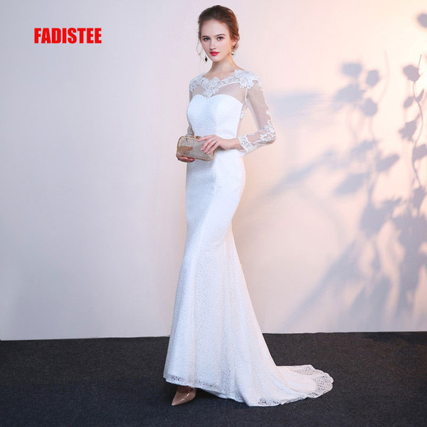 FADISTEE New arrival lace evening dresses prom party fomal long sleeves sexy backless Modern mermaid style