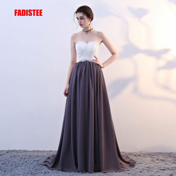 FADISTEE New arrival party evening dresses Vestido de Festa A-line prom dress lace Robe De Soiree strapless Chiffon party dress