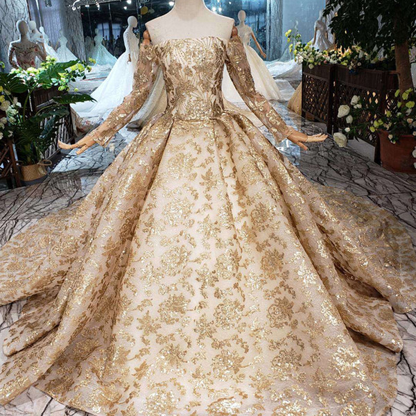 2022Newest Design Saudi Arabia Prom Dresses Strapless Jeweled Neck Long Tulle Sleeve Party Dresses Lace Up Back Exquisite Evening Gowns