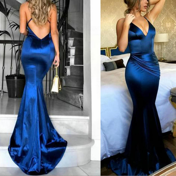 prom dresses mermaid prom dresses gold New Mermaid V Neck Shirt Dress Long Sexy Prom Dresses DK204