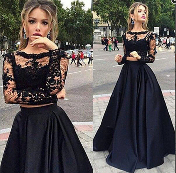 Factory direct sale Black Prom Dresses Jewel A-Line Satin Evening Dresses Special Occasion Dresses Custom size CK327