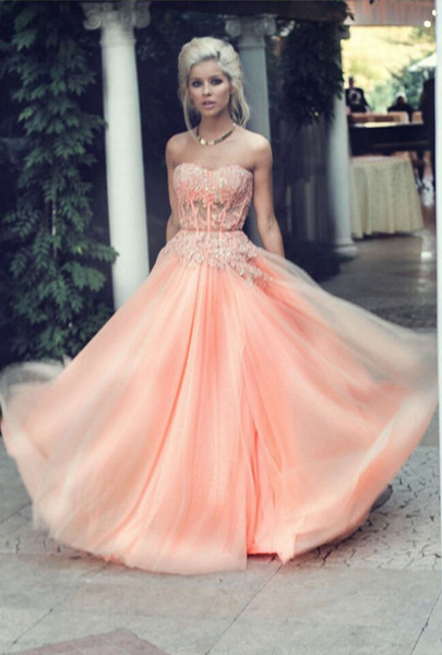 New Arrival Chiffon Sexy A Line Beading Long Prom Dress Sweetheart Appliques Beading Celebrity Dresses