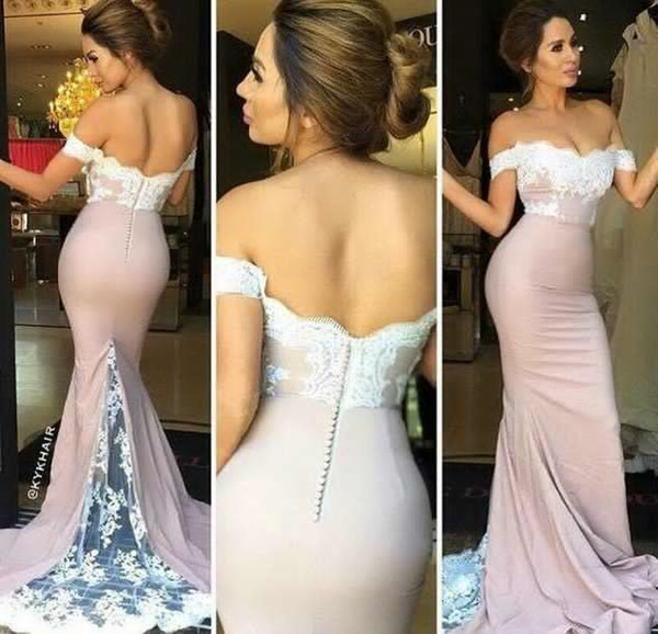 Mermaid Evening Dresses with Cap Sleeves African Dresses 2017 Prom Dresses Sexy Formal Lace Zipper Back Sweep Train Long Bridesmaid Gowns 75