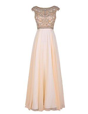 Elegant Floor Length Bridesmaid Cap Sleeve Prom Evening Dresses