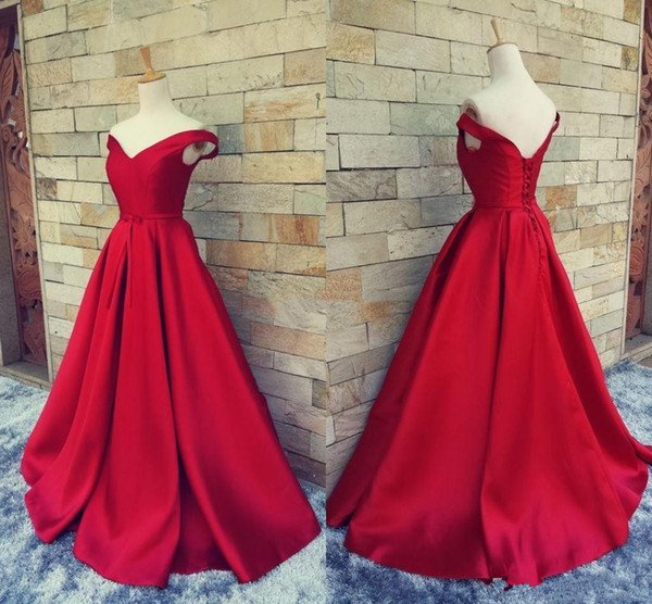 Sexy off Shoulder Prom Dresses A Line New Dark Red Royal Blue Simple Evening Gowns Straps Low Back Cheap Special Occasion Dress