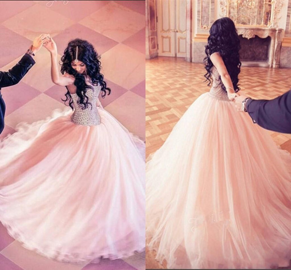 New Pink Major Beading Quinceanera Dresses Sweetheart Tulle Layers Ball Gown Pricness Pageant Dress Sweet 16 Prom Dresses