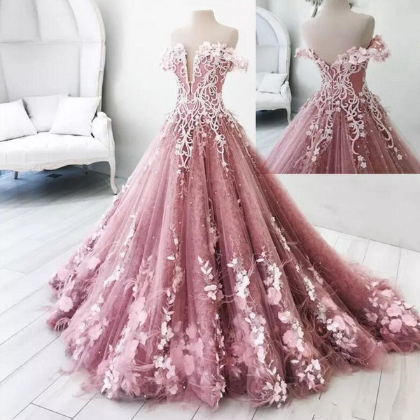 Beautiful Butterfly Flowers Appliques Ball Gown Masquerade Quinceanera Dresses Off Shoulder Backless Sweet 16 Pageant Gowns BA8018