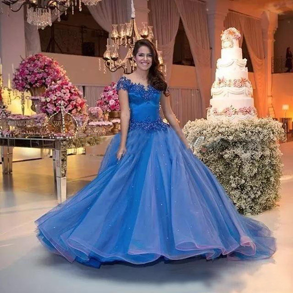 Royal Blue Quinceanera Dresses Lace Appliques Ball Gown Special Occasion Dress Beaded Sweet 16 18 Party Wear