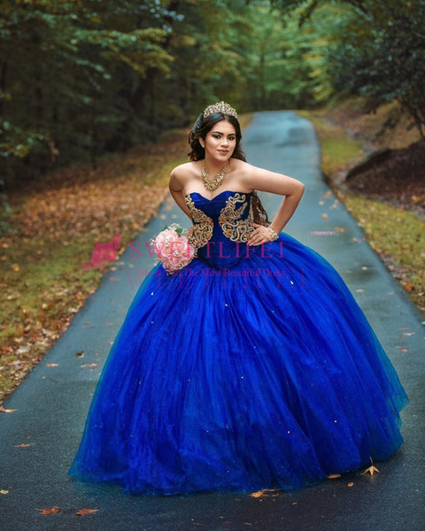 Royal Blue Sweetheart Neck Lace Appliques Quinceanera Dresses Lace Up Sweet 15 16 18 Formal Evening Party Prom Dresses Custom Made