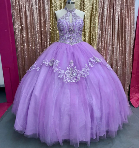 Luxury Ball Gown Puffy Quinceanera Dresses Prom Party Crystals Beaded Appliques Girl Pageant Dresses Sweet 16 Gowns QC1493